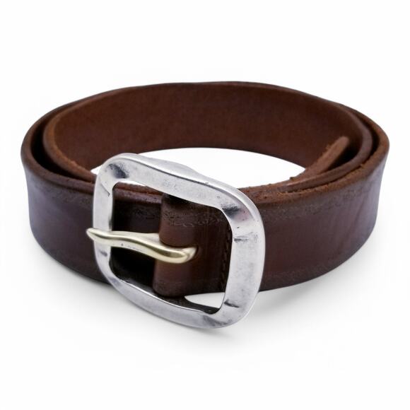 ORCIANI Leather Belt Made in Italy #6911 Brown Gold Embellished Edge EU 90 US 34 - Picture 2 of 11